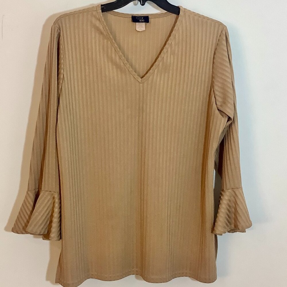 Tunic Top V Neck 3/4 Sleeve Rag